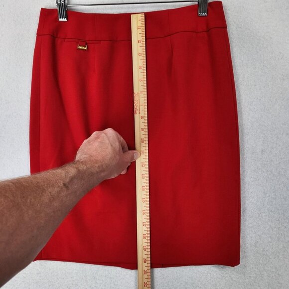 Calvin Klein Skirt Womens 4P Red Pencil Lined Stretch Back Vent Career - Picture 4 of 11